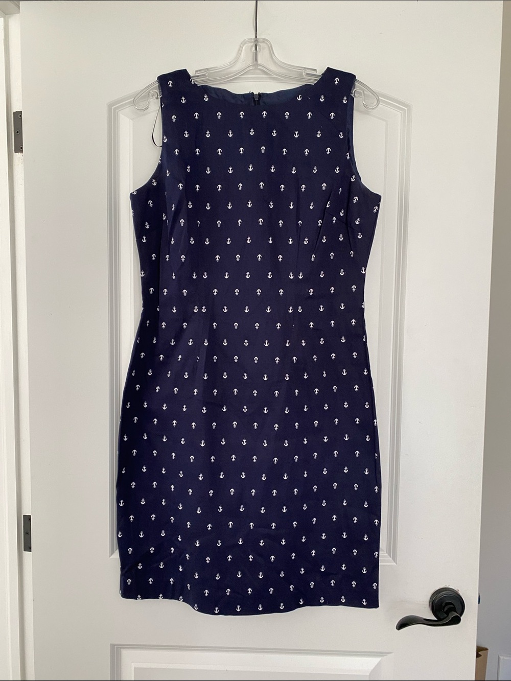 Chetta B Navy Anchor Print Sheath Dress